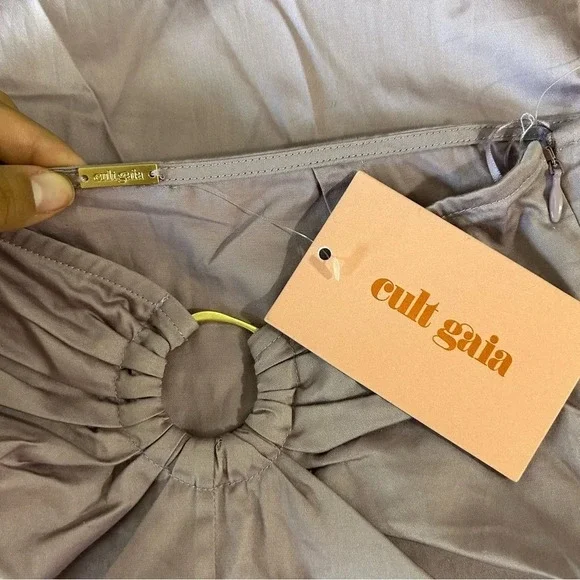 Cult Gaia Nell Ruched Cotton Blend Midi Skirt New NWT​​ - Picture 8 of 9